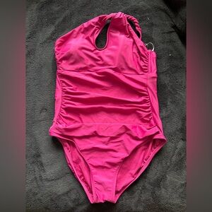 Shade & Shore Pink Tummy Control One Piece Swimsuit Size XL